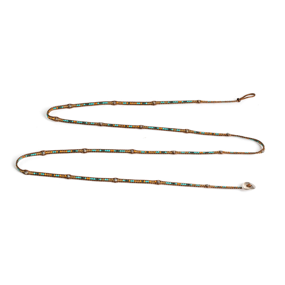 Colorful Handcrafted Wrap Bracelet with Onyx and Glass Beads - Stones of Destiny