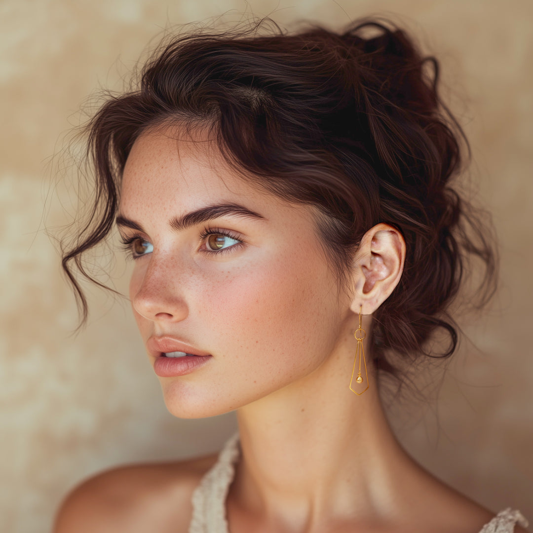 Whimsical Tie-Themed Polished Gold-Plated Dangle Earrings - A Sunshine Tie