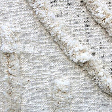 Cream Colored Hand Tufted Textured Cotton Throw - Warm Arches