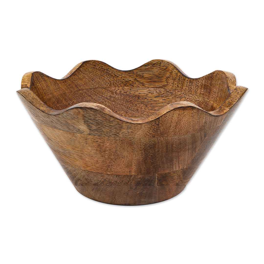 Set of 3 Handcrafted Mango Wood Serving Bowls from India - Elevated Style