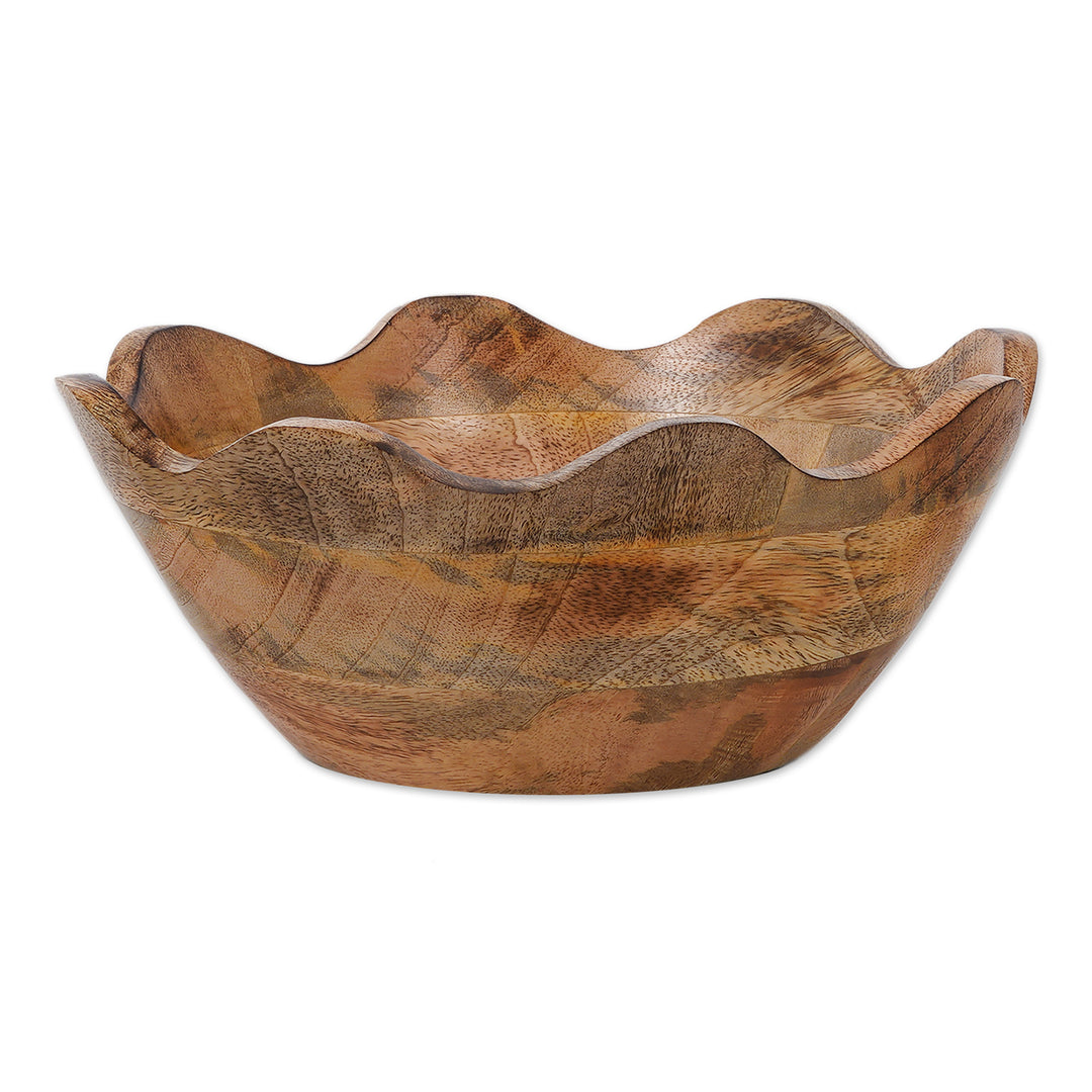 Set of 3 Handcrafted Mango Wood Serving Bowls from India - Elevated Style