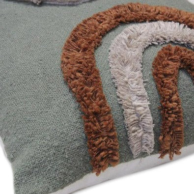 Woven Blue Cotton Shaggy Cushion Cover from India - Daydream Tuft