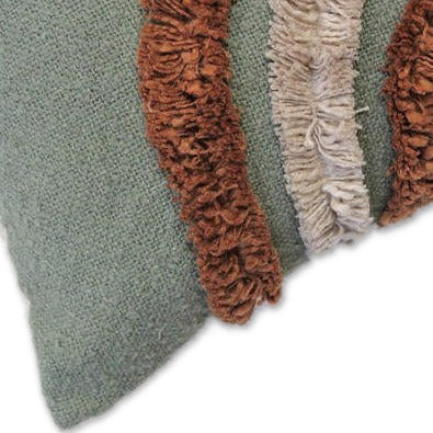Woven Blue Cotton Shaggy Cushion Cover from India - Daydream Tuft