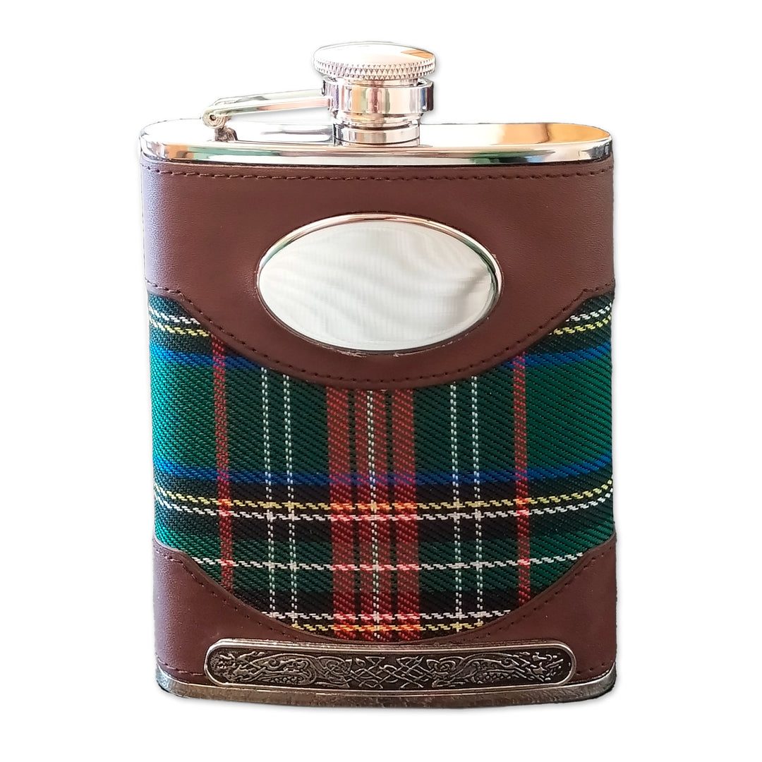 Classic Stainless Steel Whiskey Flask - Highland Tartan