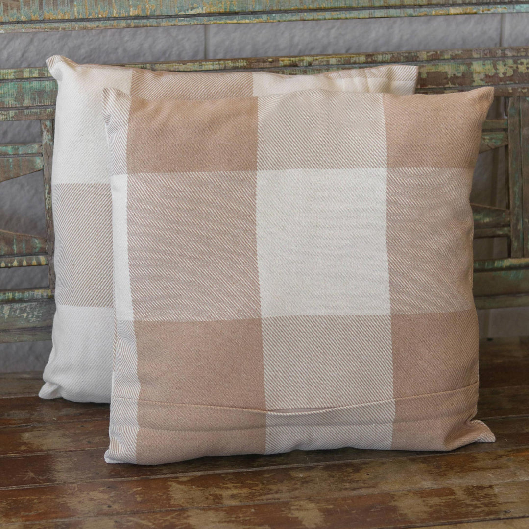 Handwoven Patchwork Cotton Cushion Covers from Brazil (Pair) - Striped Patchwork