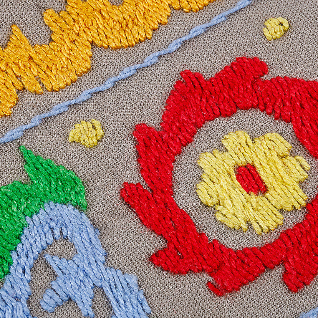 Traditional Suzani Hand-Embroidered Cotton Cosmetic Bag - Chic Splendor