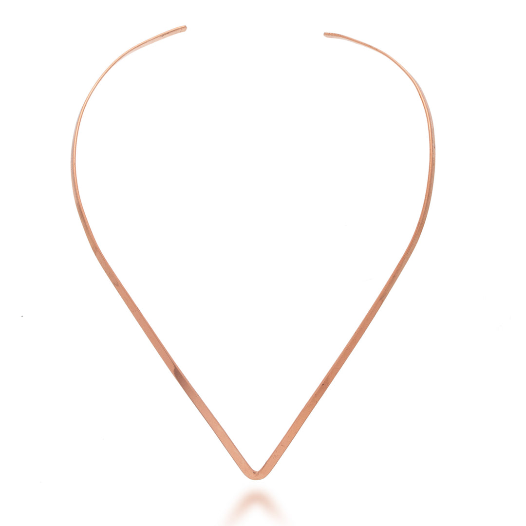 Pointed Copper Collar Necklace from Mexico - Elegant Point