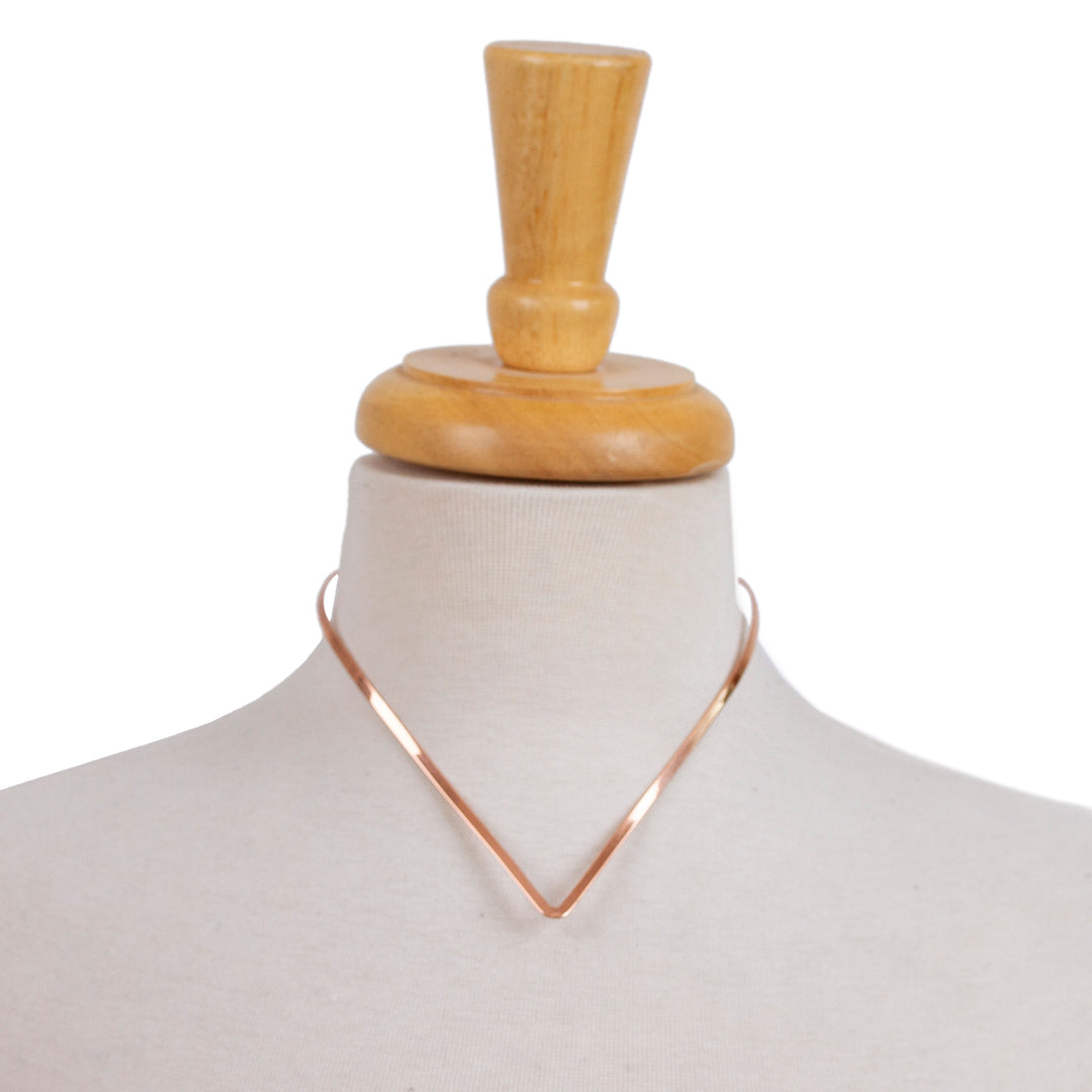 Pointed Copper Collar Necklace from Mexico - Elegant Point