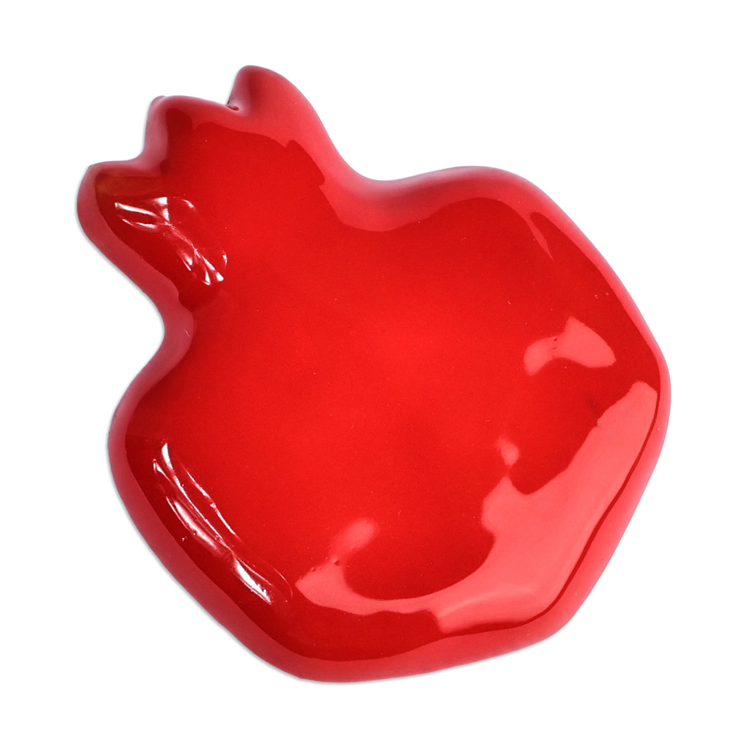 Armenian Hand-Painted Red Pomegranate Ceramic Magnet - Red Pomegranate