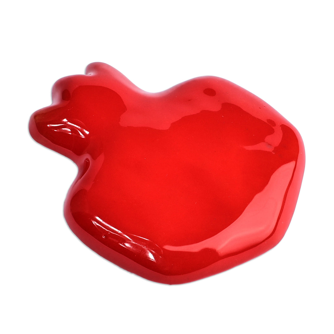 Armenian Hand-Painted Red Pomegranate Ceramic Magnet - Red Pomegranate