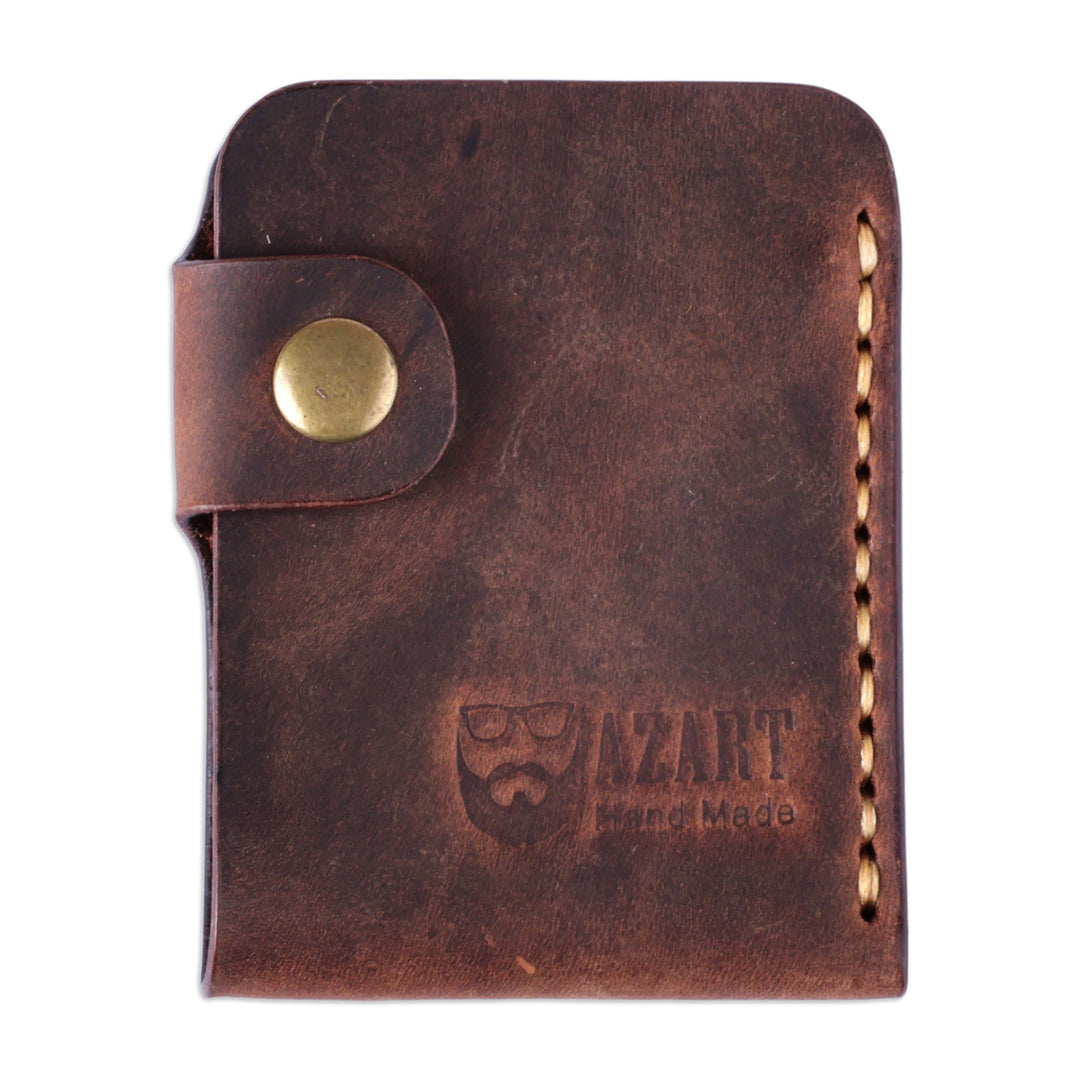 100% Genuine Leather Card Holder in Brown Made in Armenia - Fortunate Brown