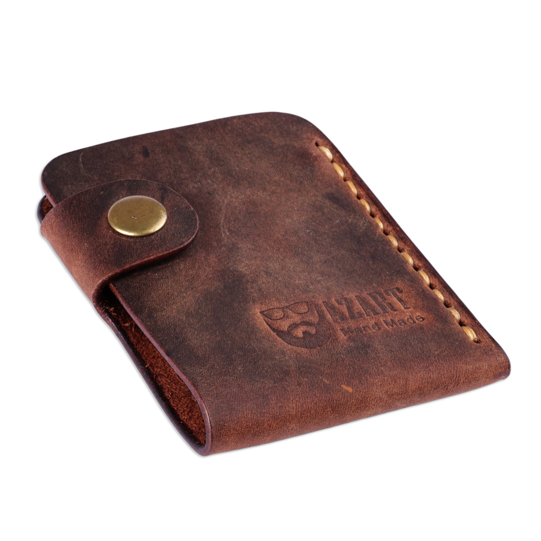 100% Genuine Leather Card Holder in Brown Made in Armenia - Fortunate Brown