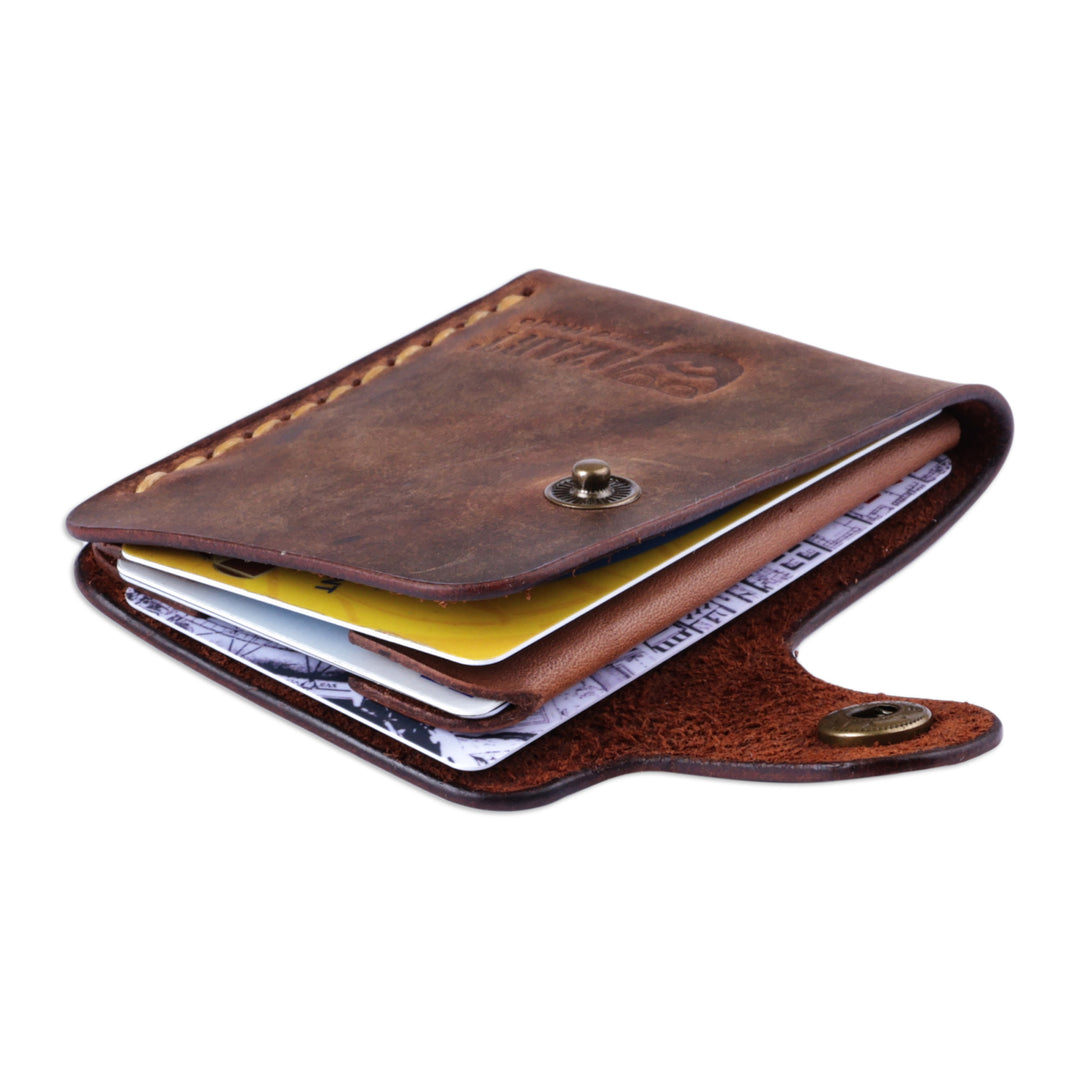 100% Genuine Leather Card Holder in Brown Made in Armenia - Fortunate Brown