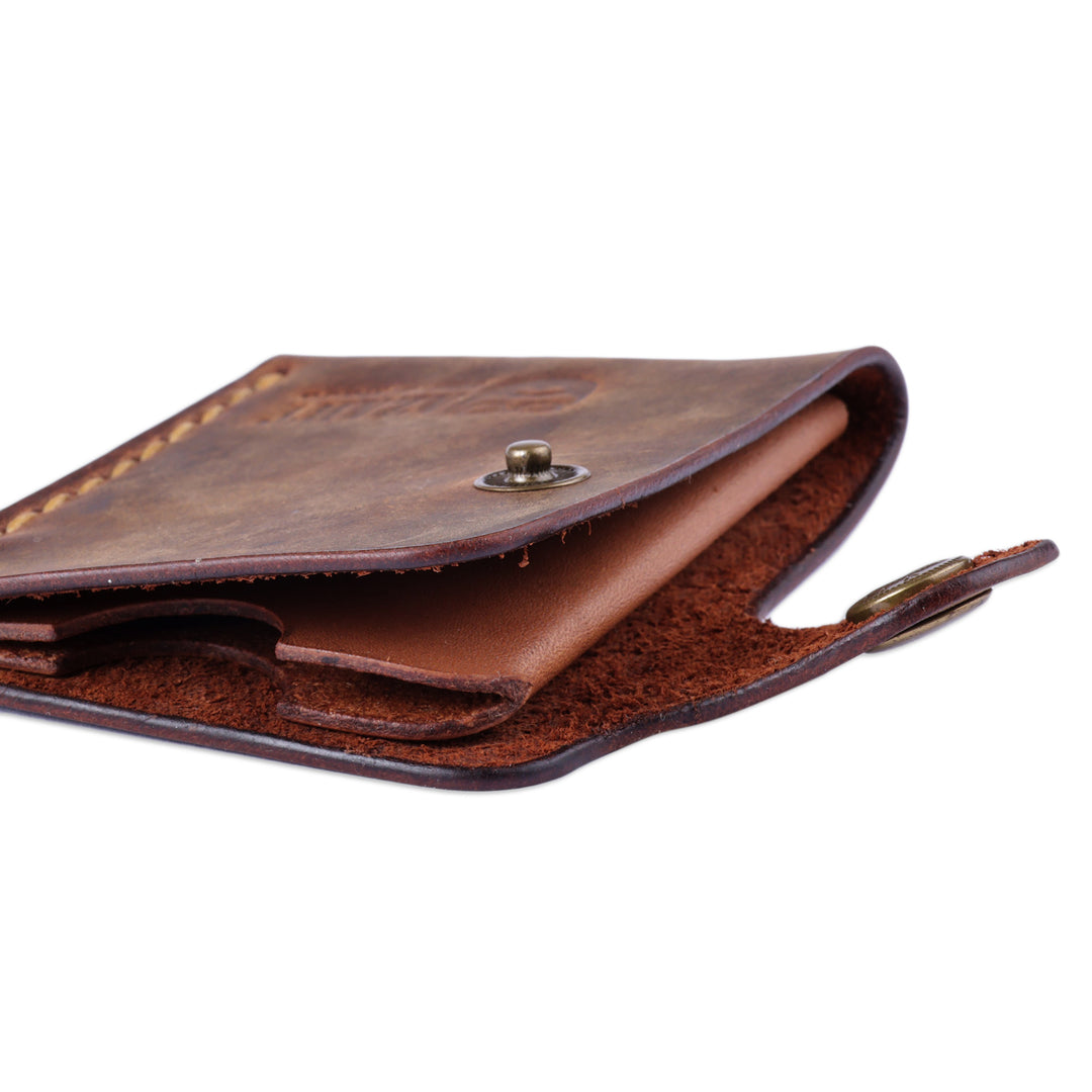 100% Genuine Leather Card Holder in Brown Made in Armenia - Fortunate Brown