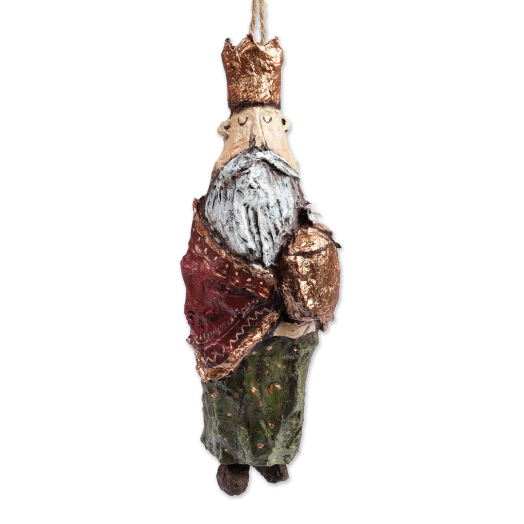Hand-Painted Papier Mache Wise Man Ornament from Armenia - A Wise Man