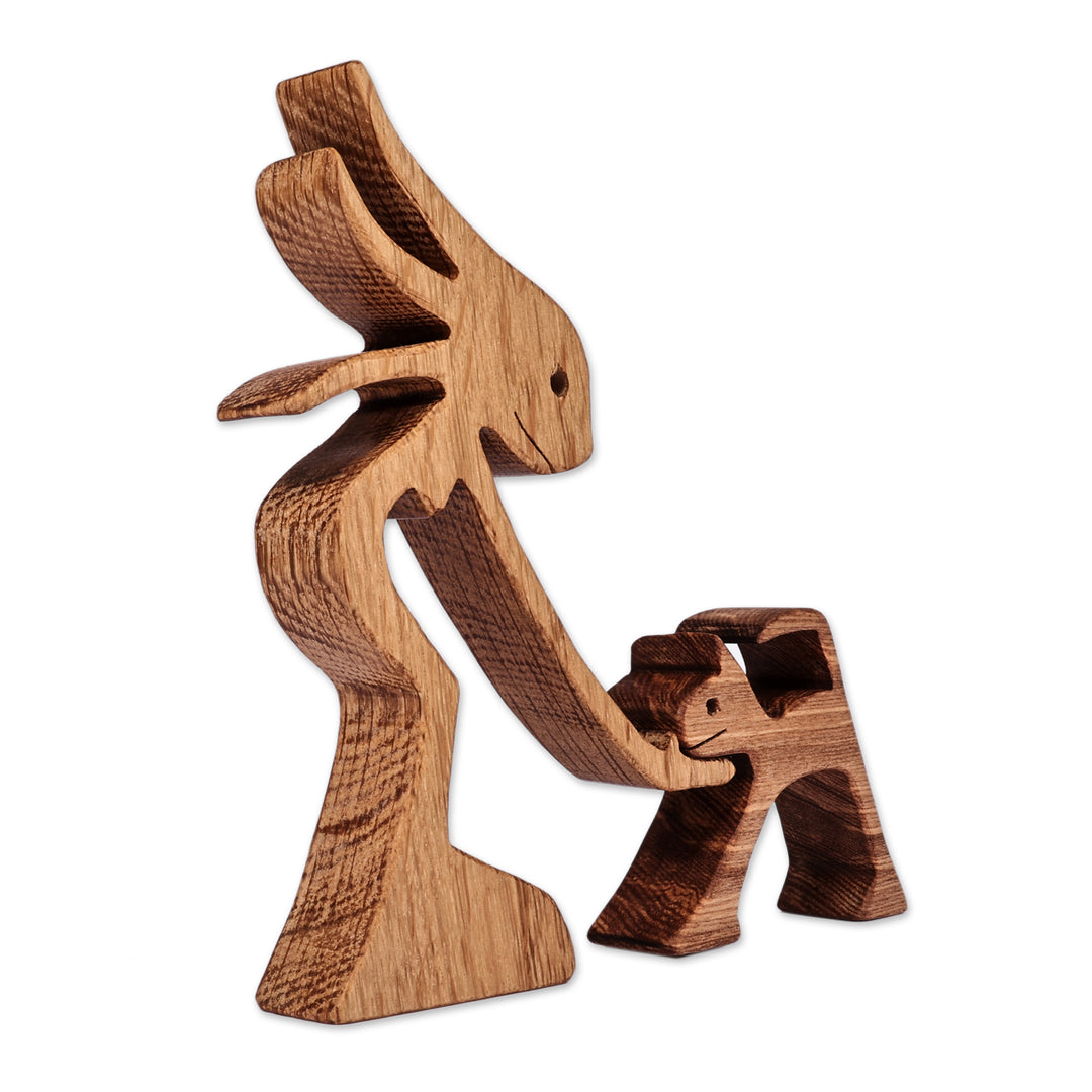 Inspirational Animal Lover 2-Piece Beech Wood Sculpture - Caress of Friendship