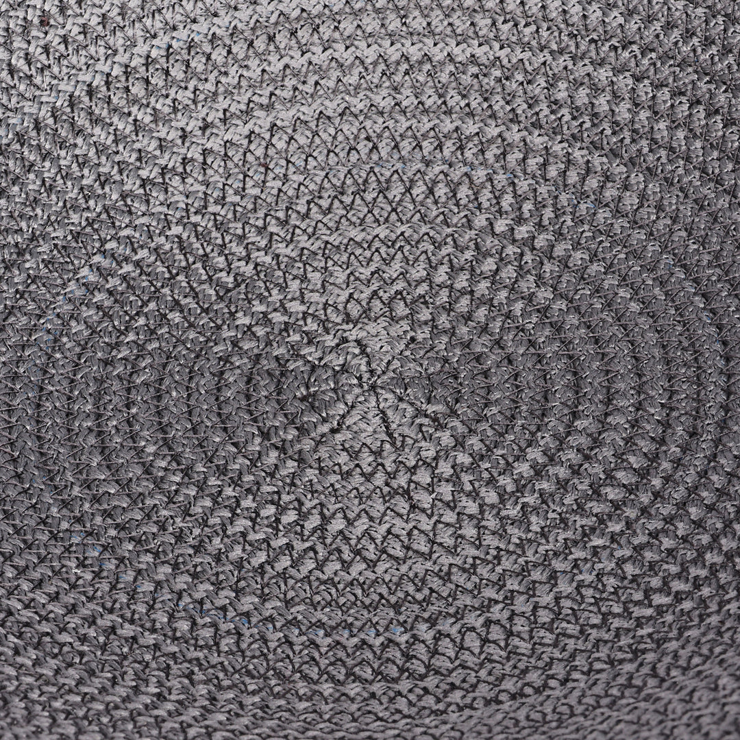Cotton Rope Wood Beads Leather Accented Bowl in Grey Hue - Delightful Essentials