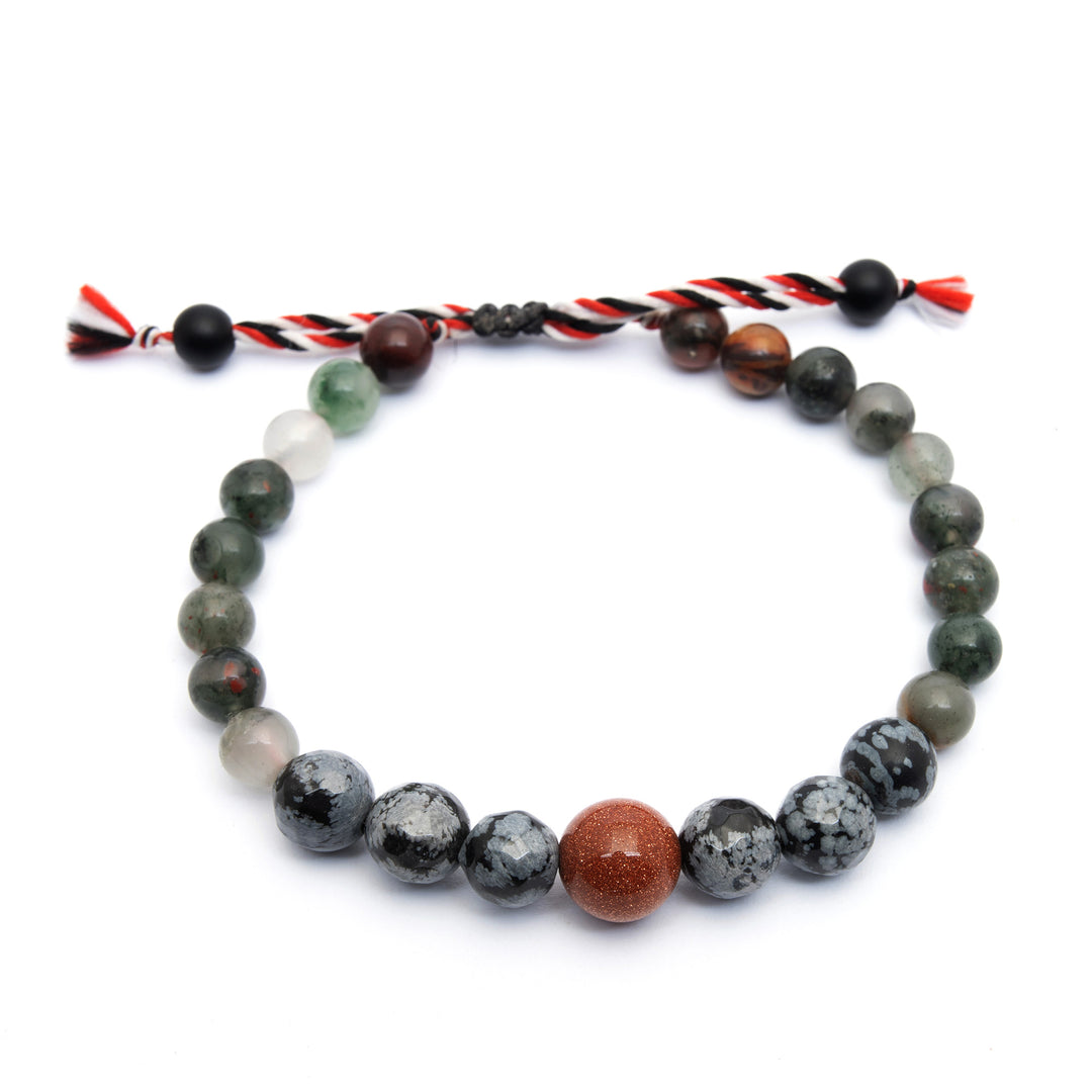 Yoga Tridatu Bloodstone Obsidian Sandstone Men's Bracelet - Tridatu Trendy