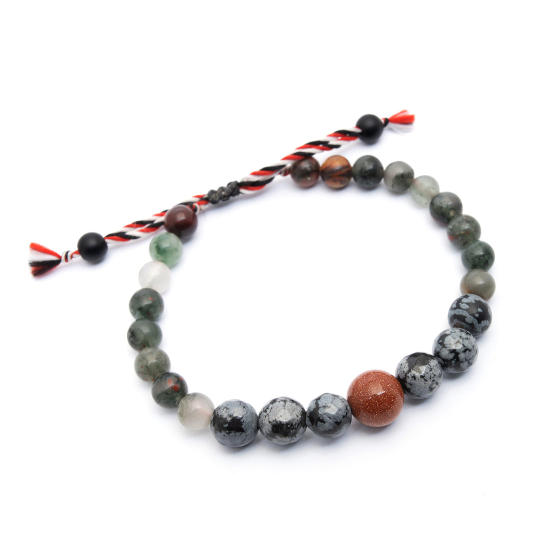 Yoga Tridatu Bloodstone Obsidian Sandstone Men's Bracelet - Tridatu Trendy