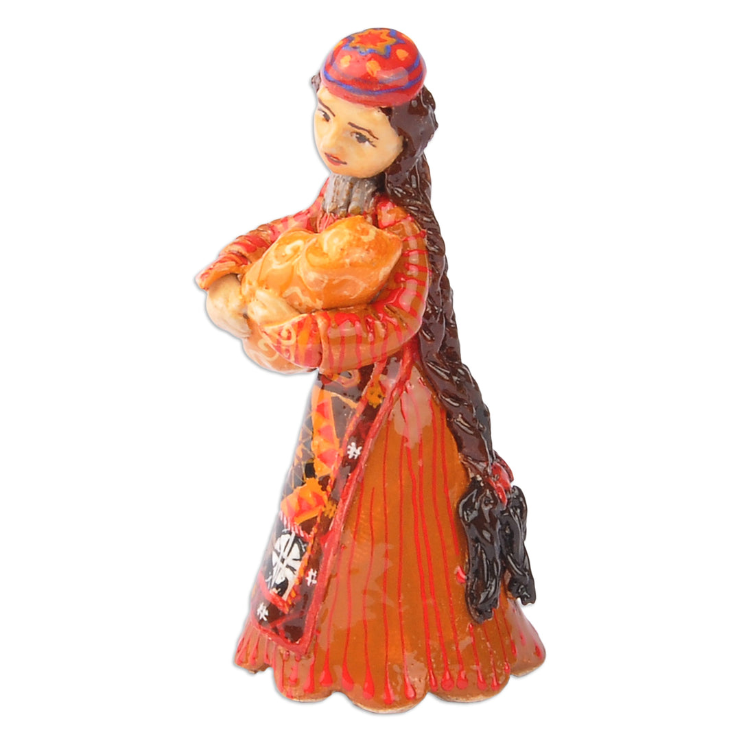 Hand-Painted Ceramic Figurine of Vaspurakan Lady - The Woman from Vaspurakan
