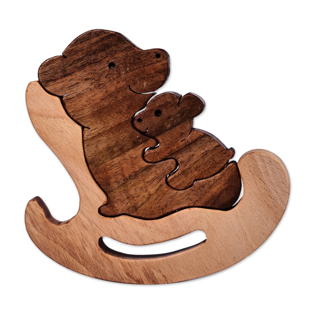 Bear-Shaped 3-Piece Wood Puzzle Sculpture Made in Armenia - Nesting Bears