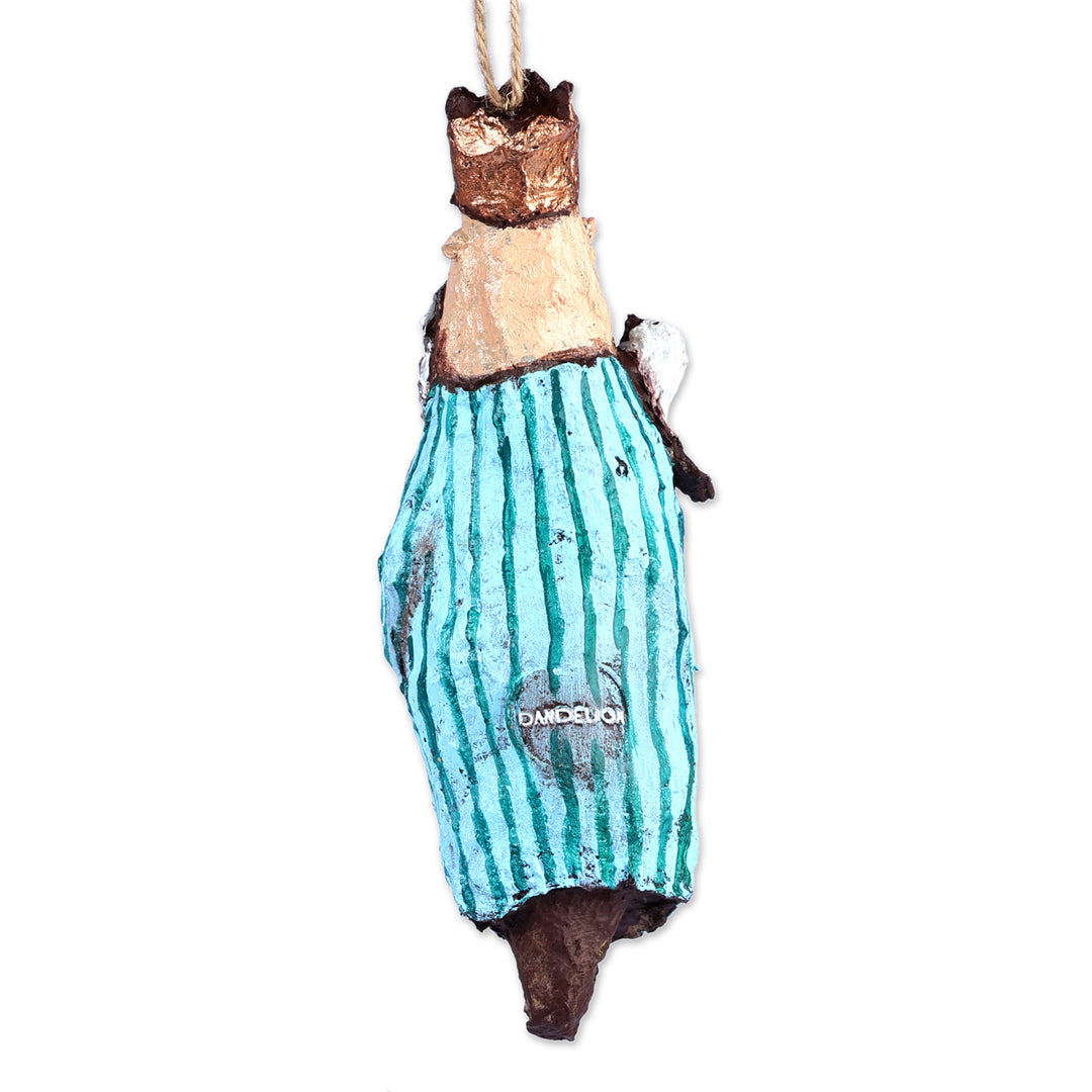 Hand-Painted Papier Mache Wise King Ornament from Armenia - A Wise King