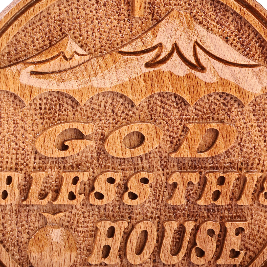 Inspirational Pomegranate-Shaped Beechwood Decorative Accent - Omens and Greetings