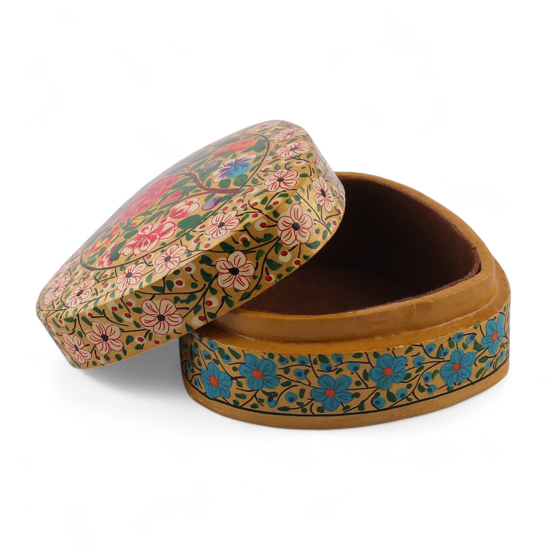 Romantic Spring-Themed Papier Mache Heart Decorative Box - The Romantic Spring
