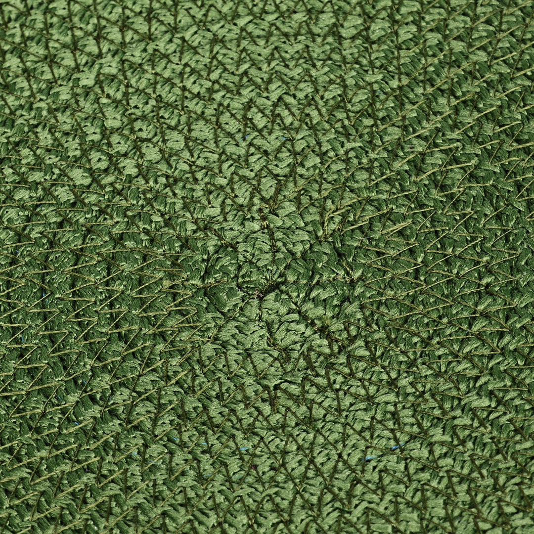 Handcrafted Green Cotton Rope Tray with Leather Accent - Stylish Organizer