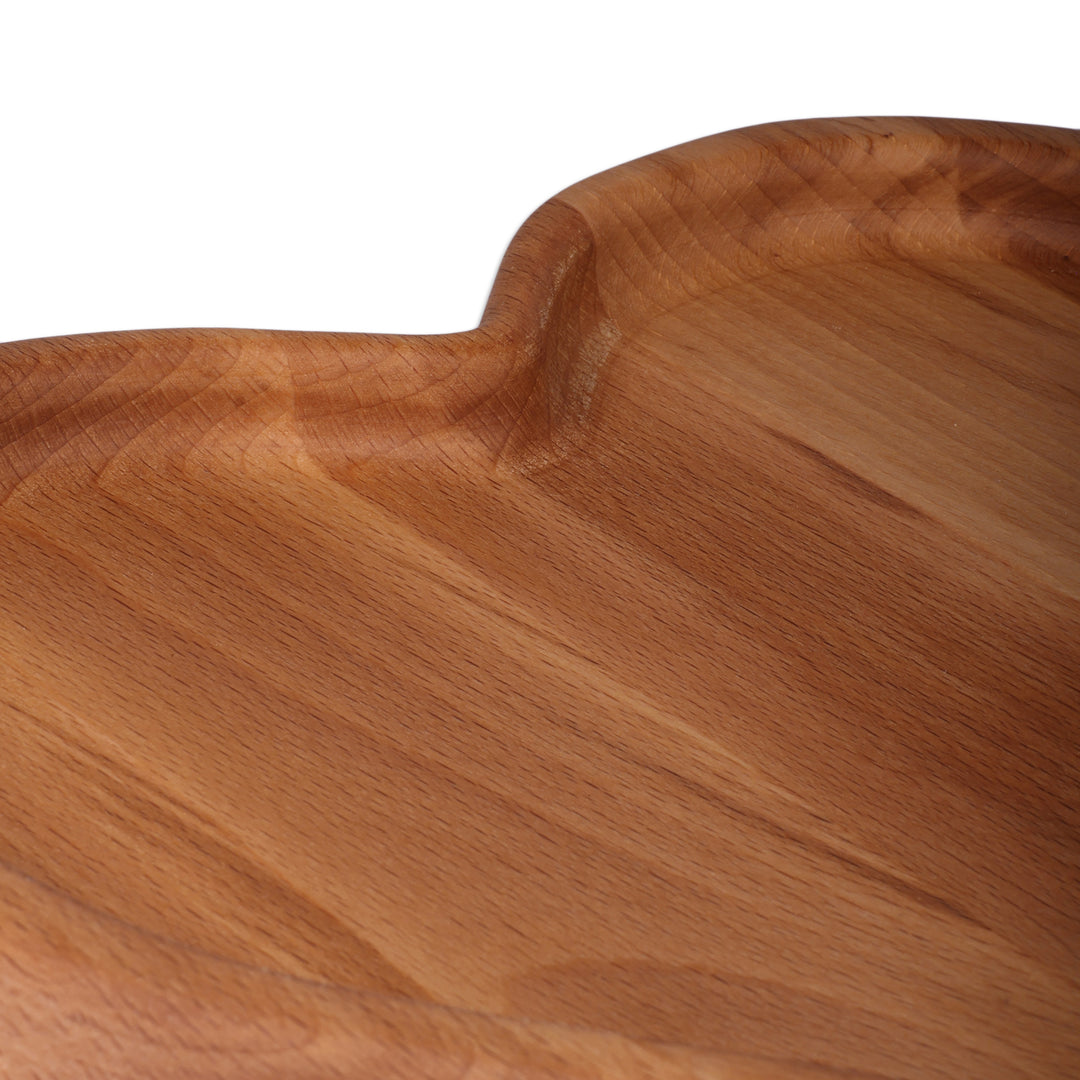 Romantic Heart-Shaped Beechwood Appetizer Plate from Armenia - Delicious Heart