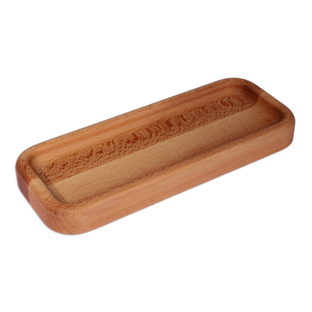 Minimalist Polished Rectangular Beechwood Appetizer Plate - Ambrosia Line