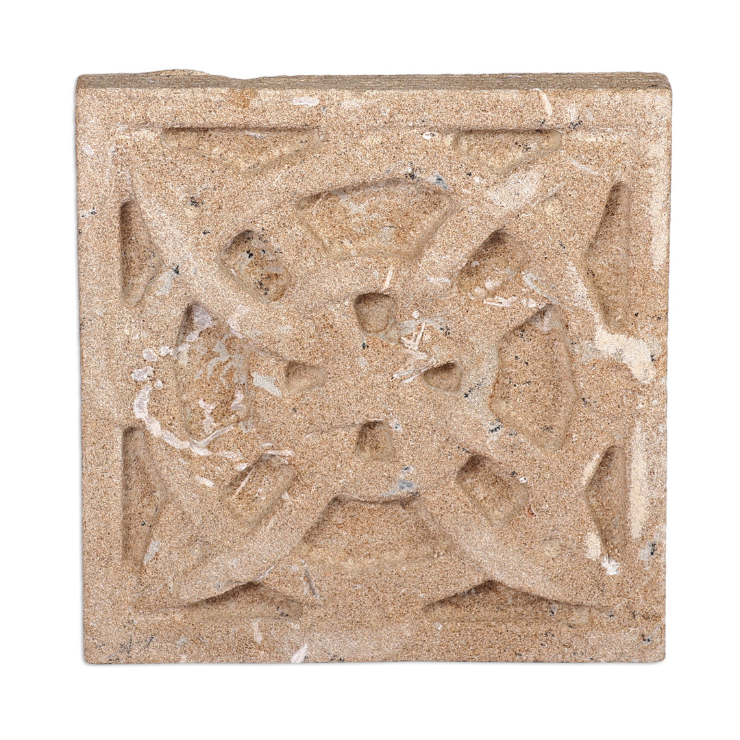 Hand-Carved Traditional Square Felsite Stone Magnet - Universal Bonds