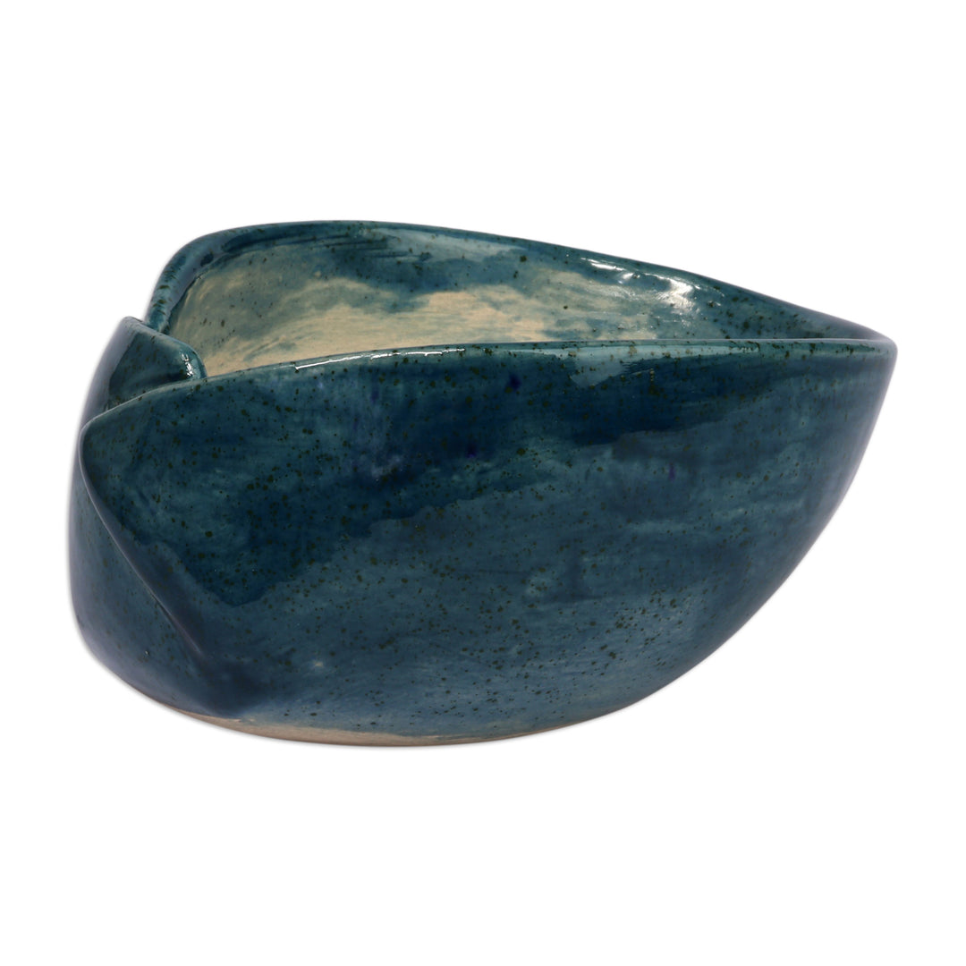 Modern Glazed Blue Ceramic Mini Flower Pot Made in Armenia - Regal Nature