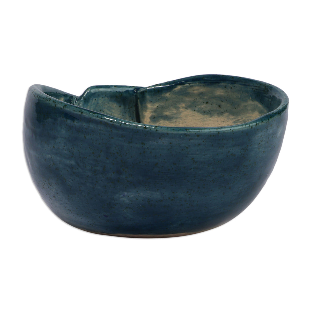 Modern Glazed Blue Ceramic Mini Flower Pot Made in Armenia - Regal Nature