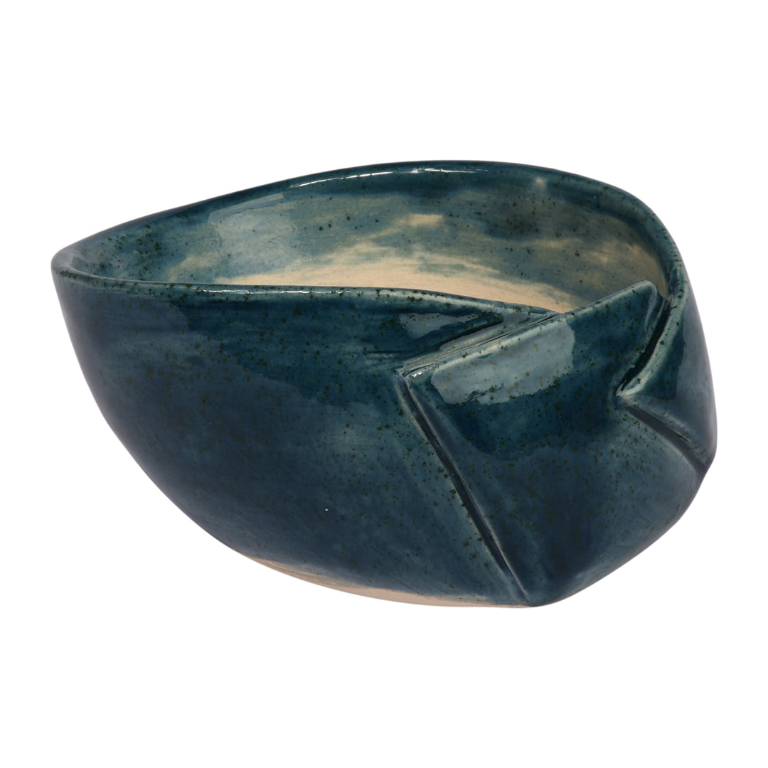 Modern Glazed Blue Ceramic Mini Flower Pot Made in Armenia - Regal Nature
