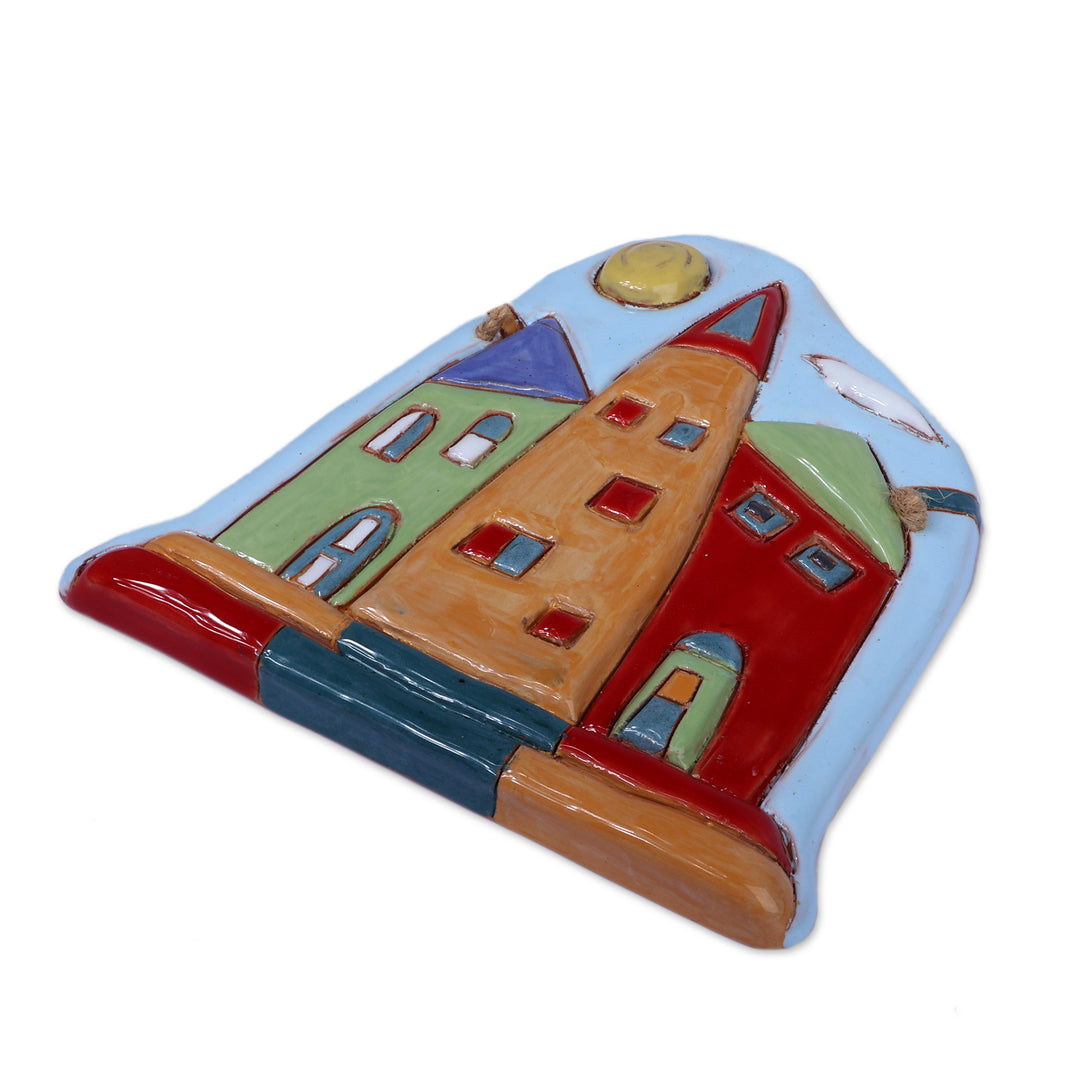 Painted Glazed Ceramic Wall Art Inspired by Armenian Cottage - Cottage Radiance