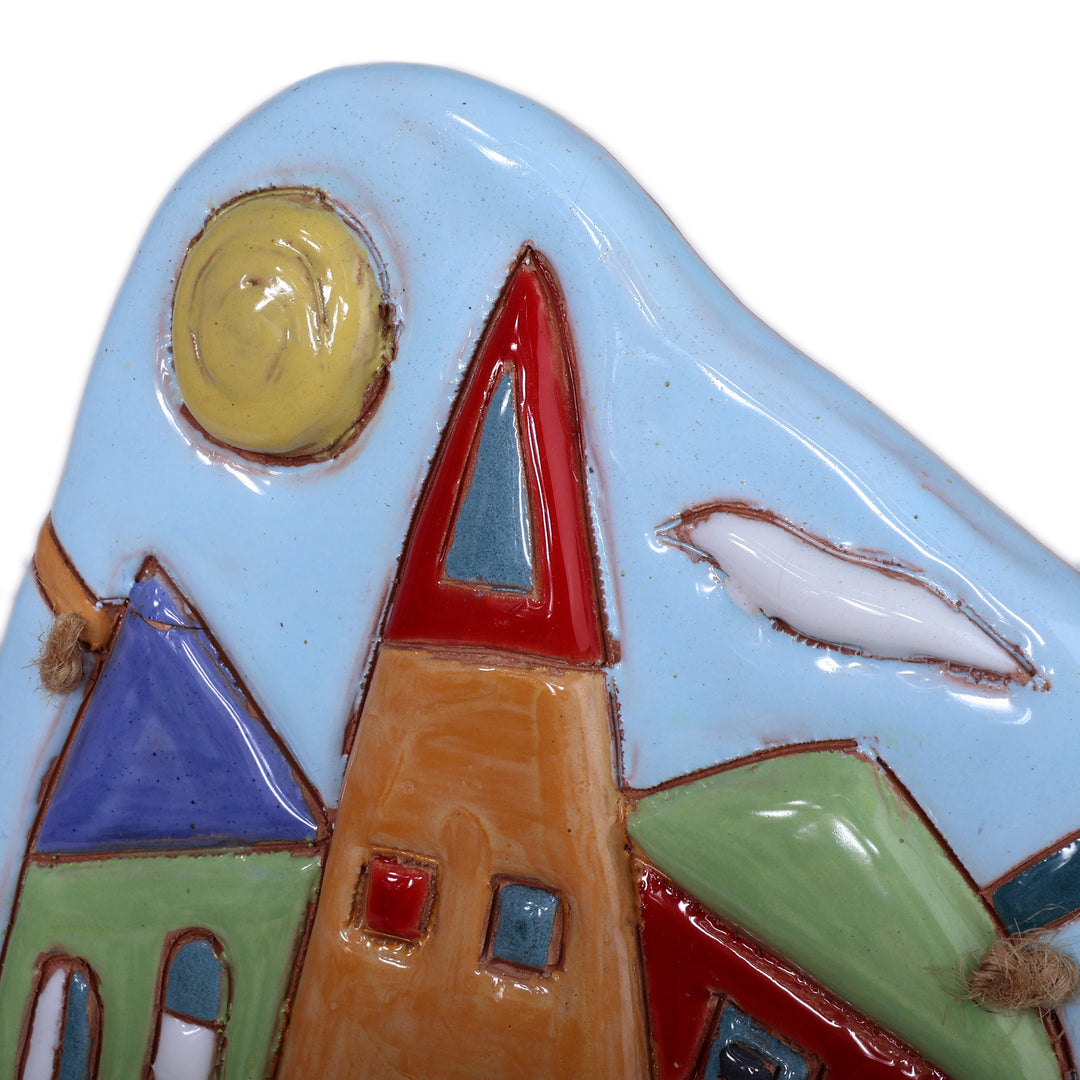 Painted Glazed Ceramic Wall Art Inspired by Armenian Cottage - Cottage Radiance