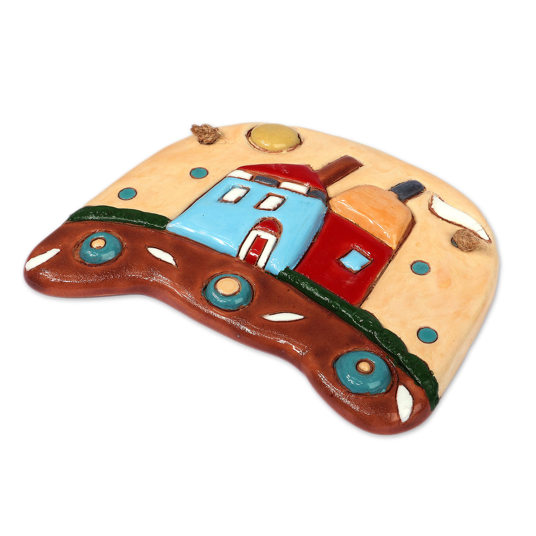 Painted Glazed Armenian Cottage-Inspired Ceramic Wall Art - Cottage Beauty