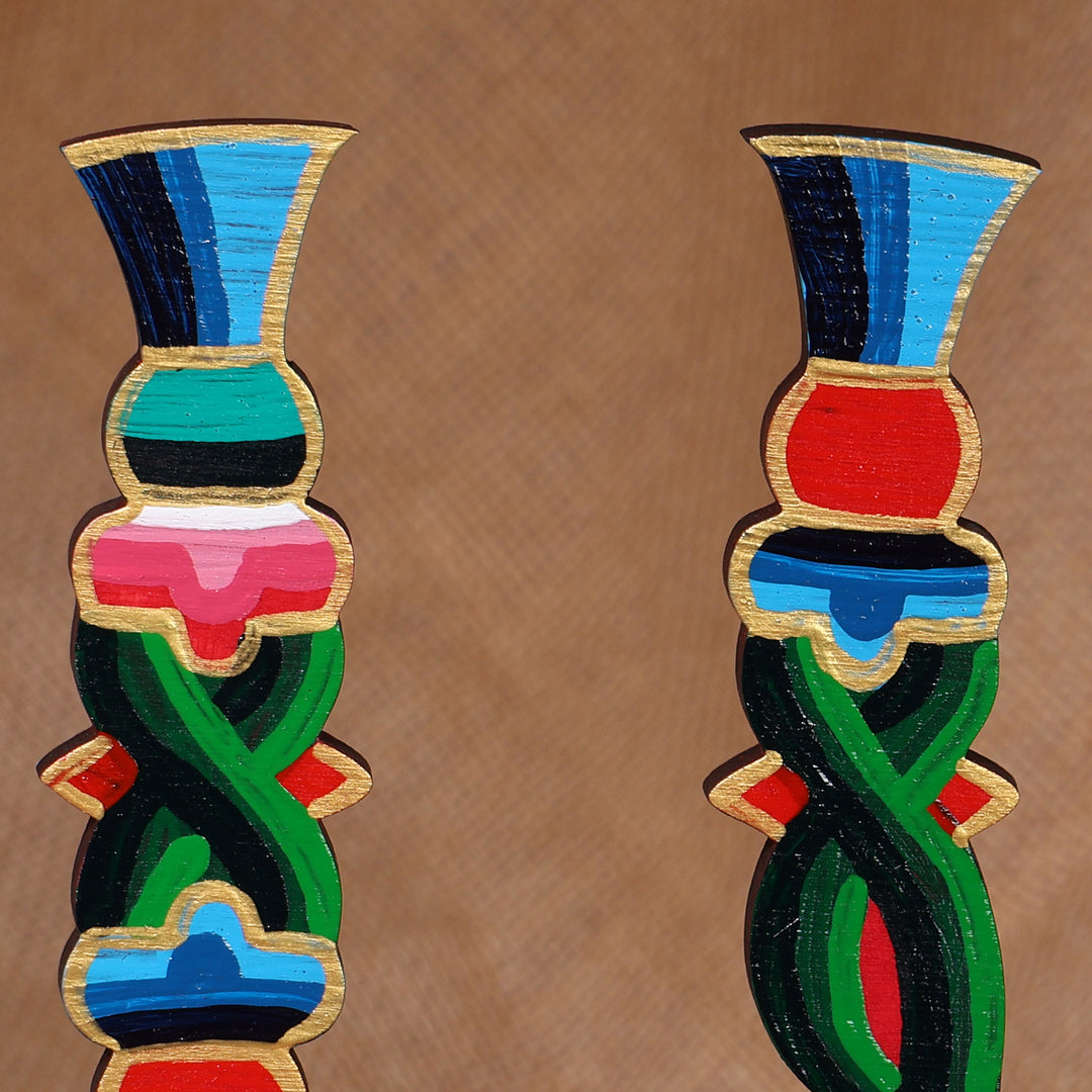 Fair Trade Painted Wood Armenian Alphabet Letter A Sculpture - Ode with A