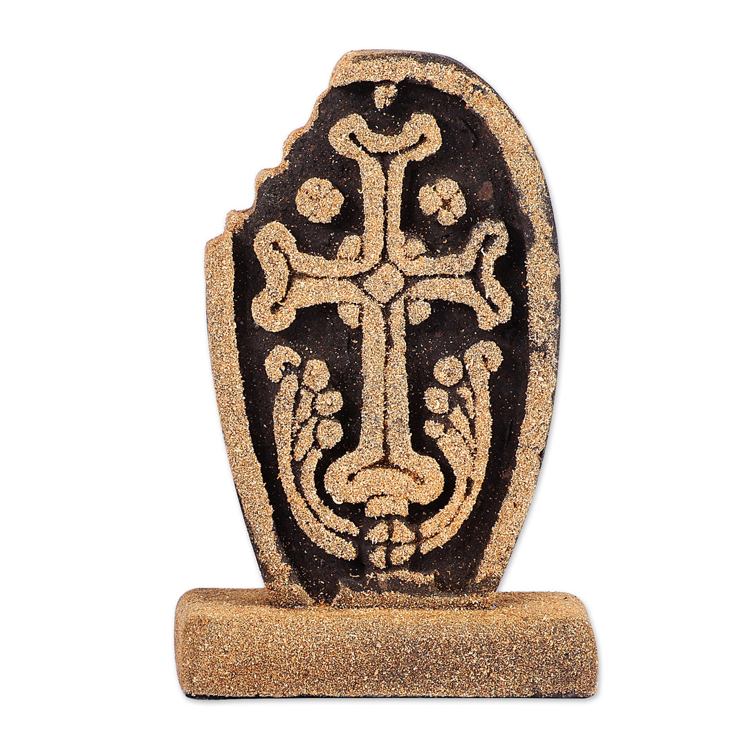 Handmade Antique Tuff Stone Khachkar Stela Sculpture (Small) - Echmiadzin Memory