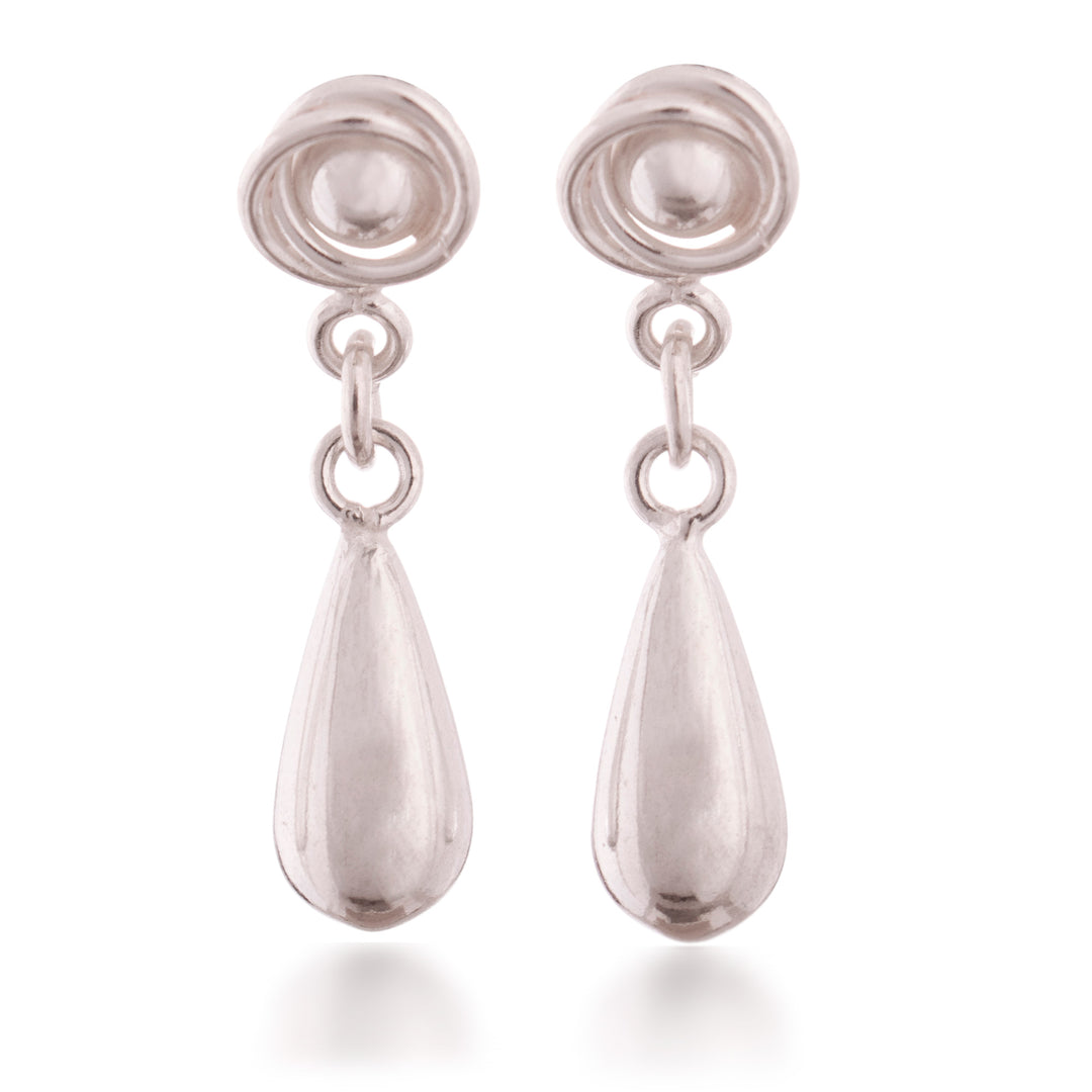 Teardrop Polished Sterling Silver Dangle Earrings from Peru - Tranquil Radiance