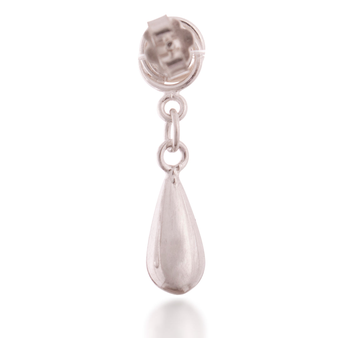 Teardrop Polished Sterling Silver Dangle Earrings from Peru - Tranquil Radiance
