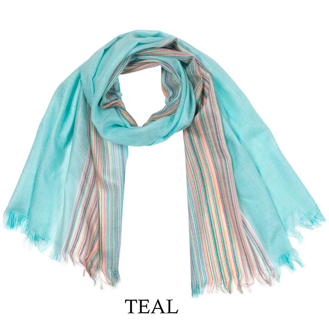 Hand-Loomed Cotton Blend Scarf - Mystic Colors