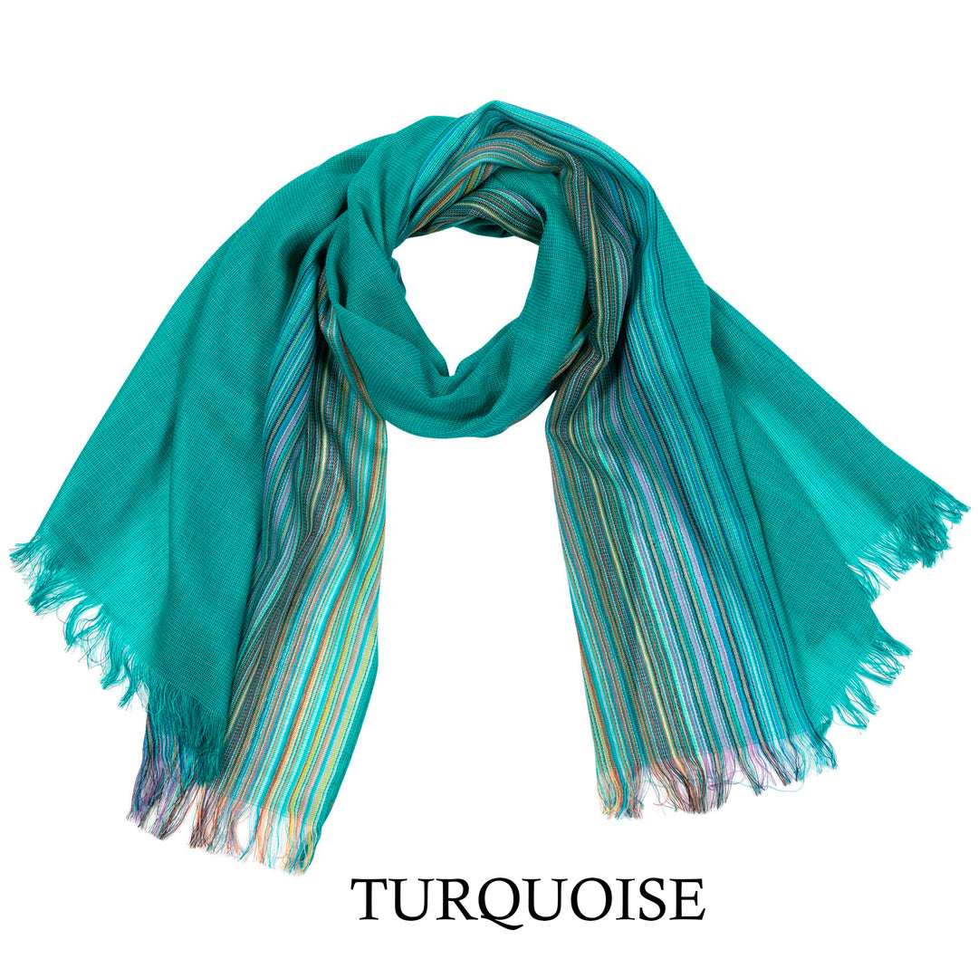 Hand-Loomed Cotton Blend Scarf - Mystic Colors