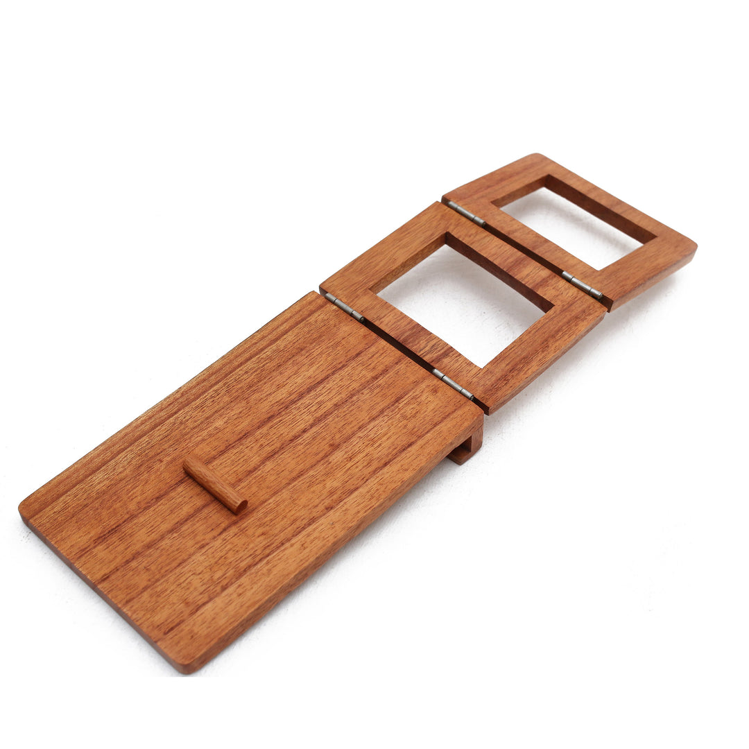 Lotus Flower-Themed Hand-Carved Foldable Wood Tablet Stand - Enchanting Lotus