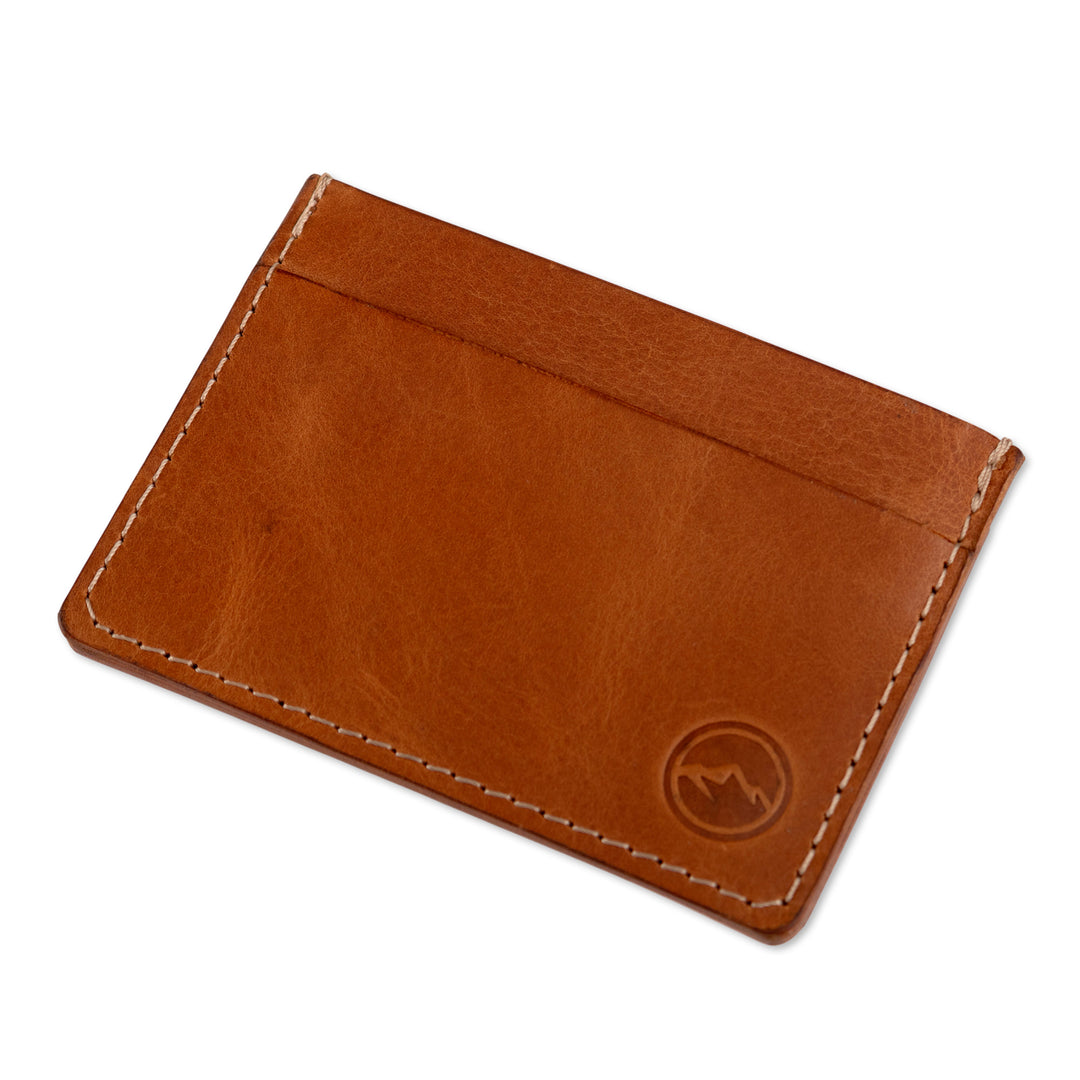 4-Slot Spice Brown 100% Leather Card Holder Made in Peru - Modern Spice