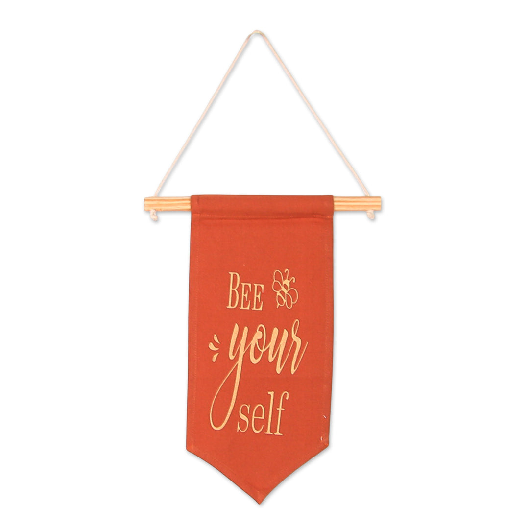 Set of 3 Cotton Wall Hangings with Inspirational Quotes - Positive Vibes
