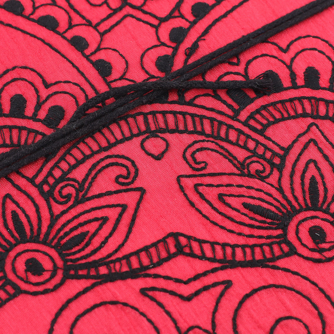 Traditional Floral Crimson and Black Handmade Paper Journal - Crimson Prime