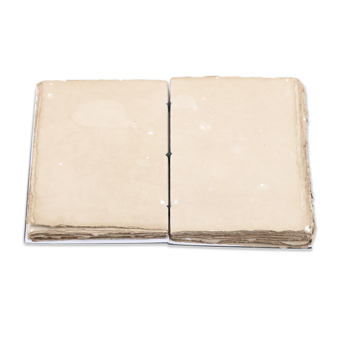 Folk Art-Inspired 72-Page Handmade Paper Journal from India - Divine Mahadev