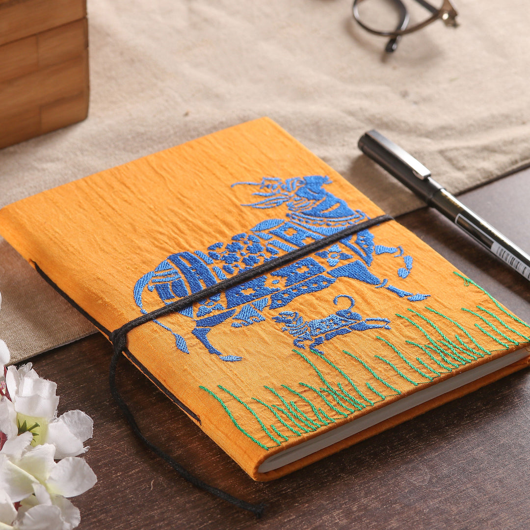 Kamadhenu in Saffron